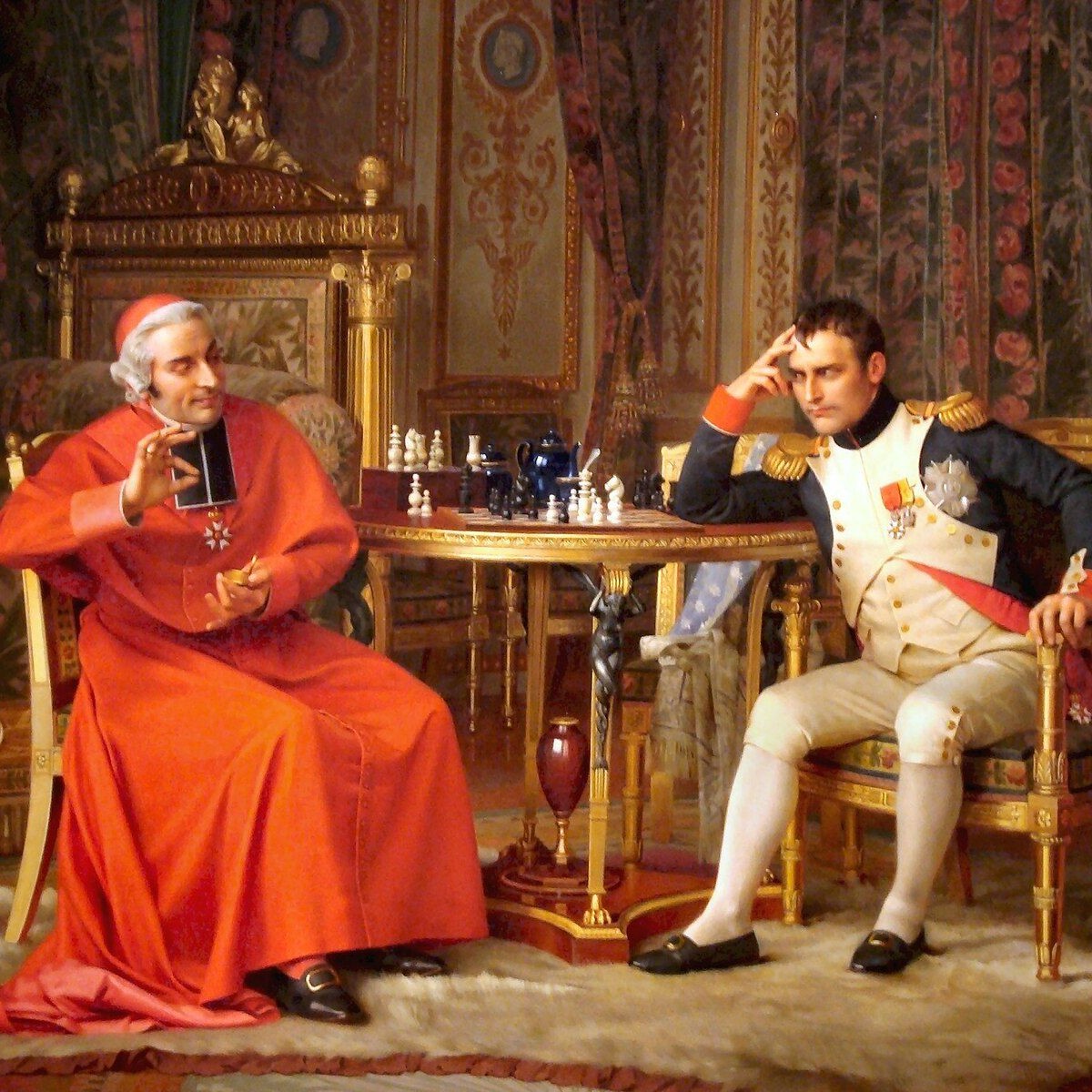 Jean-Georges VIBERT (1840 - 1902), Napoleon I playing with Cardinal Fesch. Oil on canvas © Haggin Museum